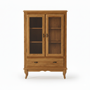 Ver imagem 1 de Vitrine 2 Portas 1 Gaveta Prateleiras MDF Ecomem Clássica MDF Pés Luiz Xv Cor Imbuia