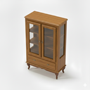 Ver imagem 2 de Vitrine 2 Portas 1 Gaveta Prateleiras MDF Ecomem Clássica MDF Pés Luiz Xv Cor Imbuia