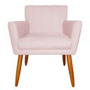 Ver imagem 2 de Kit 3 Poltronas Decorativa para Sala de Estar Cecília Suede Rosa Claro - Montanaris Decor Md Montana