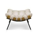 Ver imagem 2 de Kit Poltrona E Puff Costela Suede Bege