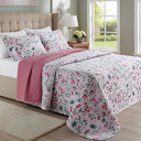 Ver imagem 1 de Kit Colcha Casa Xique Casal Queen Size Nyla Kit Cobre Leito Dupla Face 200 Fios Avere:pink