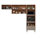Ver imagem 4 de Cozinha Completa Modulada com Aéreo 3 Peças MDF Proença Bege/Nogueira/Nude Prime
