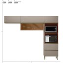 Ver imagem 3 de Cozinha Completa Modulada com Aéreo 3 Peças MDF Proença Bege/Nogueira/Nude Prime