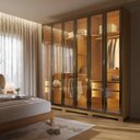 Ver imagem 2 de Guarda Roupa Casal 6 Portas Reflecta Float com LED Lucent 231cm - Carvalho