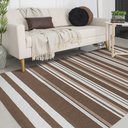 Ver imagem 4 de Tapete Sala e Quarto Casal Grande Antiderrapante para Decoração 140 x 200 Caramelo Bege Palha Listra