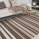 Ver imagem 3 de Tapete Sala e Quarto Casal Grande Antiderrapante para Decoração 140 x 200 Caramelo Bege Palha Listra