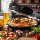 Ver imagem 6 de Forno de Pizza Elétrico Ariete 909 Preto 1200W 110V - Pedra Refratária e Design Retrô