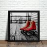 Quadro Decorativo Patins Vintage 30x30 cm - Moldura Preta - 1