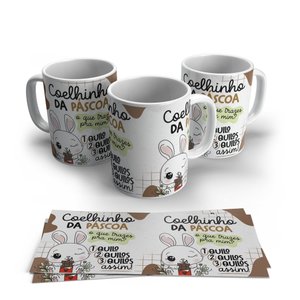 Caneca de Porcelana Pascoa Modelo 17