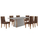 Ver imagem 2 de Mesa de Jantar Diane 180cm Tampo Mdf Vidro com 6 Cadeiras Safira Moderna Mobília
