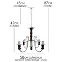 Ver imagem 2 de Luminária Torneada de Ferro e Madeira para Decoração de Sala Jantar - Branco & Verniz