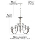 Ver imagem 2 de Luminária Torneada de Ferro e Madeira para Decoração de Sala Jantar - Branco
