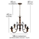 Ver imagem 2 de Luminária Torneada de Ferro e Madeira para Decoração de Sala Jantar - Verniz