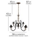Ver imagem 2 de Luminária Torneada de Ferro e Madeira para Decoração de Sala Jantar - Verniz & Branco