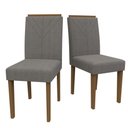 Ver imagem 1 de Kit 2 Cadeiras para mesa de Jantar Amanda Imbuia/Cinza New Ceval