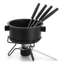 Ver imagem 2 de Aparelho Fondue Antiaderente 700ml 4 Garfos Alumínio Preto - Forma Inox