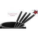 Ver imagem 3 de Aparelho Fondue Antiaderente 700ml 4 Garfos Alumínio Preto - Forma Inox