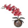 Arranjos Orquídeas Artificiais Vermelha e Vaso Terrário - 1