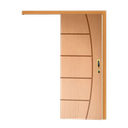 Ver imagem 1 de Porta de Correr Frisada Cm-01 Natural Kit de Madeira C/ Fechadura 102
