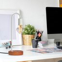Ver imagem 2 de Luminária de Mesa Taschibra Flam Metal/madeira E27 Bivolt Branco