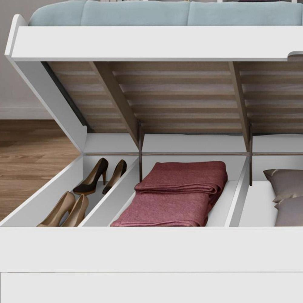 Cama De Solteiro De Abrir e Fechar 100% MDF Branca Larissa Framar ...