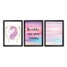 Kit de Quadros Decorativos 3 peças Frase unicórnio - 1