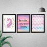 Kit de Quadros Decorativos 3 peças Frase unicórnio - 2