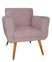Ver imagem 1 de Poltrona Decorativa Estofada Para Hall de Entrada Isabella Suede Rosê - LM DECOR