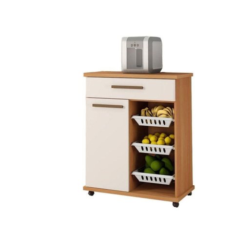 Fruteira Goiânia 1 Porta 1 Gaveta MDF-MDP 73cm Off White Arte Móveis