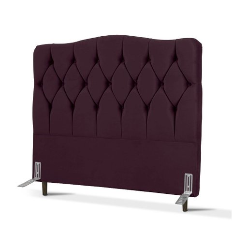 Cabeceira de Cama Box Casal 138 Cm Varsóvia Suede Veludo Vinho