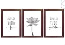 Ver imagem 1 de Kit 3 Quadros Decorativos - Fé e Gratidão Flor de Lótus:tabaco