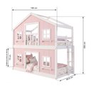 Ver imagem 2 de Beliche Montessoriano Solteiro Casinha Dos Sonhos Madeira Maciça Rosa Branco Megamobília