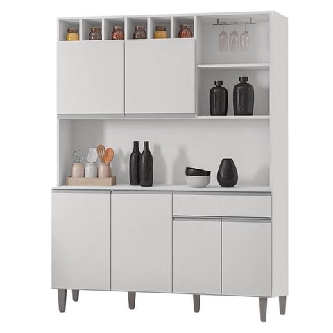 Armário para Cozinha Kit Alice Branco Brilho - Ajl