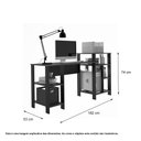 Ver imagem 3 de Mesa Office Londres Branco com Prateleiras para Objetos