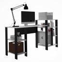 Ver imagem 2 de Mesa Office Londres Branco com Prateleiras para Objetos