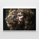 Ver imagem 3 de Quadro Decorativo Leão de Judá Jesus Cristo Sala Quarto Casa Escritório