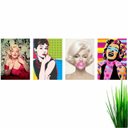 Ver imagem 1 de Kit 4 Quadros Decorativo Marilyn e Audrey 50x40