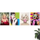 Ver imagem 3 de Kit 4 Quadros Decorativo Marilyn e Audrey 50x40