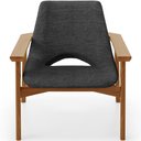 Ver imagem 5 de Kit 02 Poltronas Decorativa para Sala de Estar Living Base Madeira Becker L02 Linho Cinza Escuro -