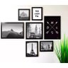 Kit 7 Quadros Decorativos Rio Paris Londres Bússola Frase - 1