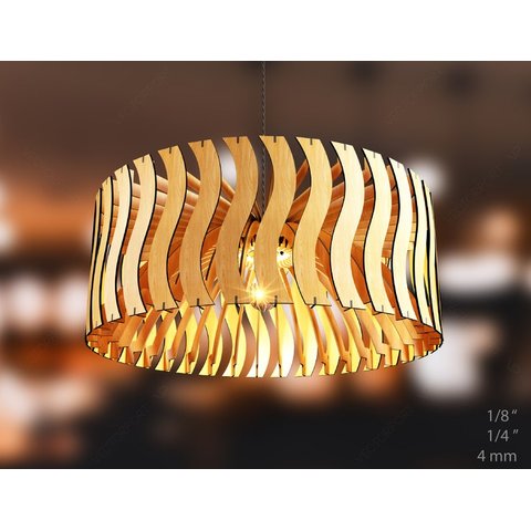 Luminária Teto tipo Pendente SENNA MDF - Completa - Onda