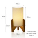Ver imagem 4 de Abajur de Mesa Vitória Decorativo Pés Madeira Cúpula Tecido:palha