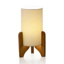 Ver imagem 2 de Abajur de Mesa Vitória Decorativo Pés Madeira Cúpula Tecido:palha
