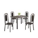 Ver imagem 2 de Conjunto de Mesa Tubular 120cm x 75cm Tampo Ardósia Indiano com 4 Cadeiras Lara Prata/Preto Liso/Mart