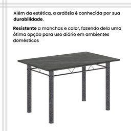 Conjunto de Mesa Tubular 120cm X 75cm Tampo Ardósia Indiano com 4 Cadeiras Lara - 8