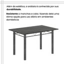Ver mais imagens de Conjunto de Mesa Tubular 120cm x 75cm Tampo Ardósia Indiano com 4 Cadeiras Lara Prata/Preto Liso/Mart
