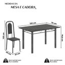 Ver imagem 3 de Conjunto de Mesa Tubular 120cm x 75cm Tampo Ardósia Indiano com 4 Cadeiras Lara Prata/Preto Liso/Mart