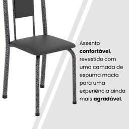 Conjunto de Mesa Tubular 120cm X 75cm Tampo Ardósia Indiano com 4 Cadeiras Lara - 6