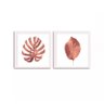 Conjunto 2 Quadros Decorativos Folhagens Rosê Gold Com Vidro - 1