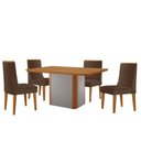 Ver imagem 2 de Mesa de Jantar Isadora 120cm Tampo MDF Laminado Veludo Marrom Naturale Off White